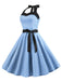1950s Polka Dot Bow Tie Halter Swing Dress: where 1950s romance meets her modern spirit
