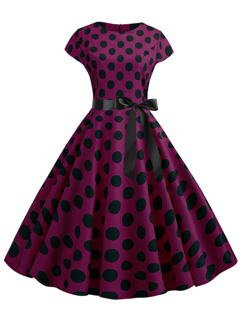 1950s Polka Dot Cap Sleeved Dress, vintage dress, retro fashion, rockabilly, pin-up fashion - perfect for women who love vintage and retro fashion