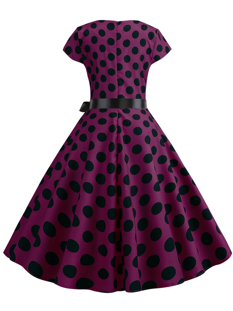 1950s Polka Dot Cap Sleeved Dress, vintage dress, retro fashion, rockabilly, pin-up fashion - perfect for women who love vintage and retro fashion