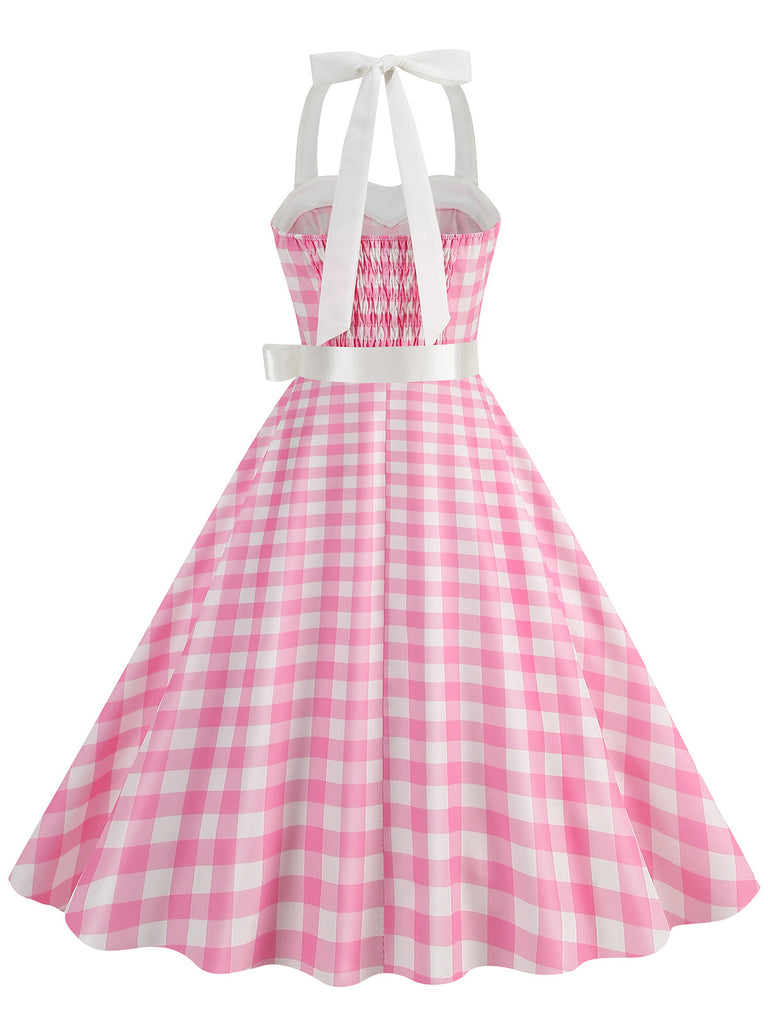 1950s Polka Dot Halter Belt Swing Dress: where 1950s romance meets her modern spirit