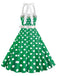 1950s Polka Dot Halter Belt Swing Dress: where 1950s romance meets her modern spirit