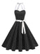 1950s Polka Dot Halter Belted Swing Dress: beautiful vintage dress, retro fashion, elegant style with timeless appeal