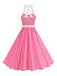 1950s Polka Dot Halter Belted Swing Dress | vintage dress, retro fashion, elegant style - perfect for retro fashion enthusiasts
