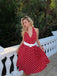 Red 1950s Polka Dot Halter Dress, vintage dress, retro fashion, rockabilly, pin-up fashion - perfect for women who love vintage and retro fashion