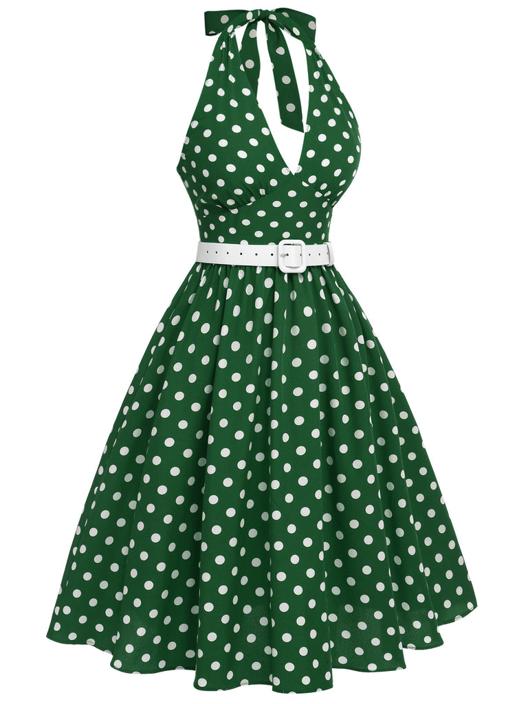 1950s Polka Dot Halter Dress — the kind of 1950s dress that makes strangers smile