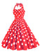 1950s Polka Dot Halter Swing Dress: where 1950s romance meets her modern spirit