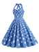 1950s Polka Dot Halter Swing Dress: where 1950s romance meets her modern spirit