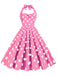 1950s Polka Dot Halter Swing Dress — the kind of 1950s dress that makes strangers smile