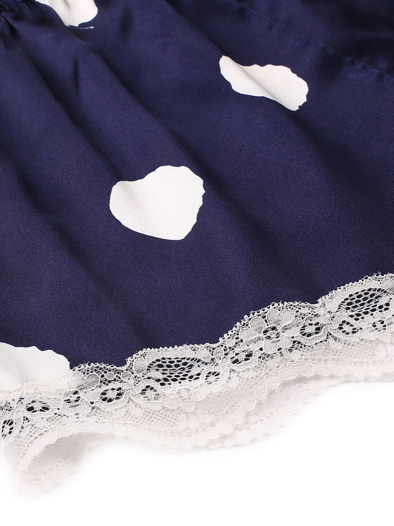 1950s Polka Dot Lace Camisole Sleepwear — 1950s jazz-age spirit for her morning coffee