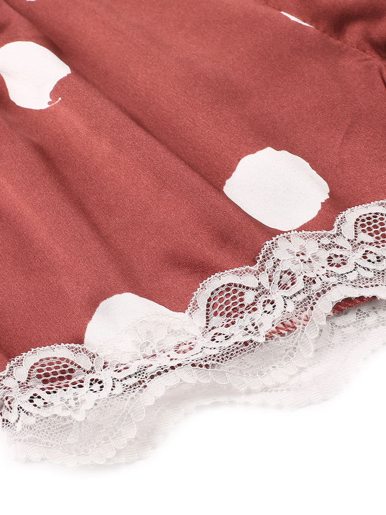 1950s Polka Dot Lace Camisole Sleepwear — 1950s elegance she can wear anywhere