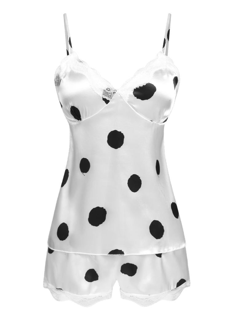 1950s Polka Dot Lace Camisole Sleepwear, vintage fashion, retro style - perfect for women who love vintage and retro fashion