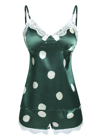 1950s Polka Dot Lace Camisole Sleepwear, vintage fashion, retro style - perfect for women who love vintage and retro fashion