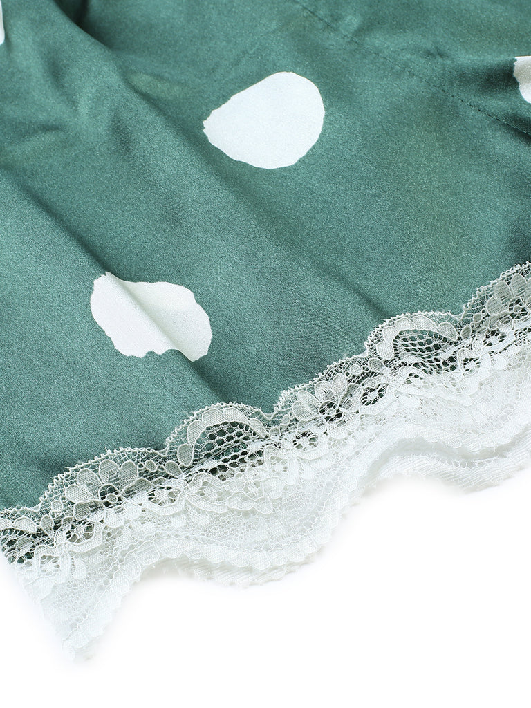 1950s Polka Dot Lace Camisole Sleepwear — 1950s elegance she can wear anywhere