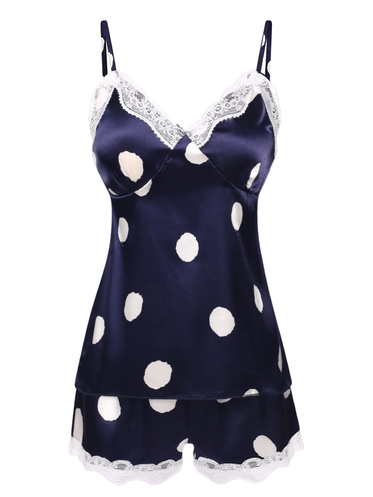 1950s Polka Dot Lace Camisole Sleepwear, vintage fashion, retro style - perfect for women who love vintage and retro fashion