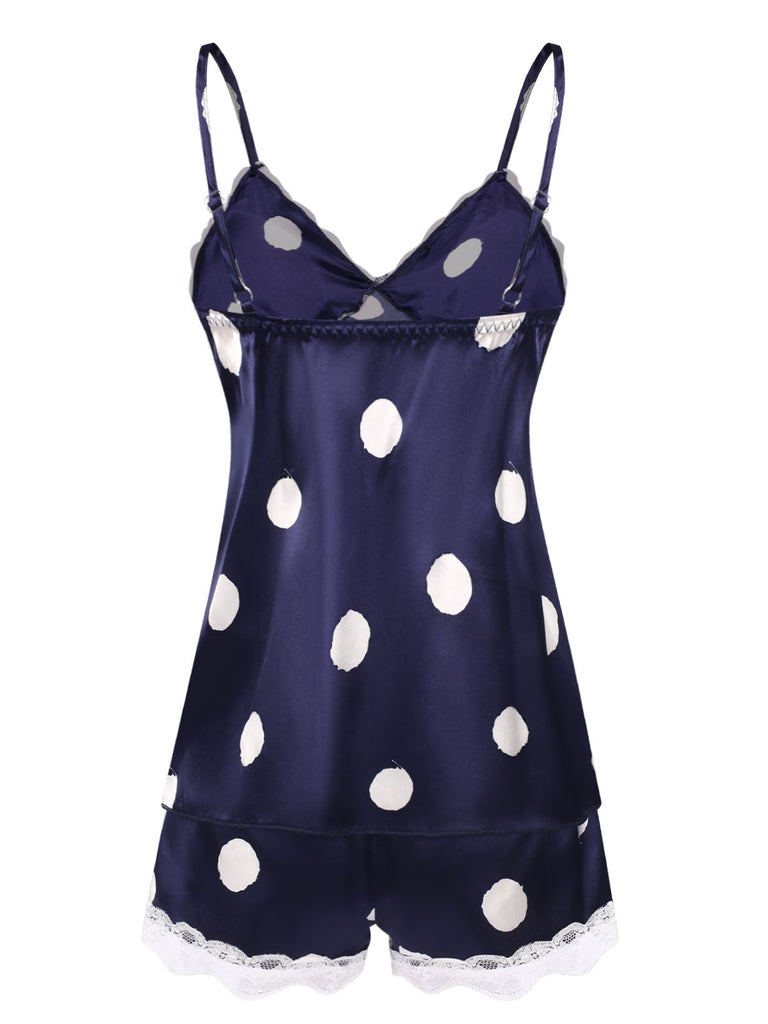 This 1950s Polka Dot Lace Camisole Sleepwear brings 1950s soul to her everyday