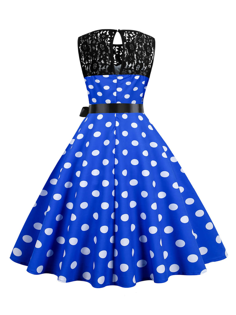 1950s Polka Dot Lace Patchwork Dress: where 1950s romance meets her modern spirit