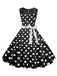 She slips into this 1950s Polka Dot Lace Patchwork Dress and suddenly it's a 1950s daydream