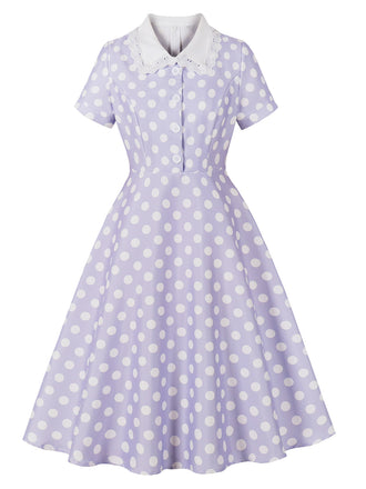 1950s Polka Dot Lace Vintage Dress
