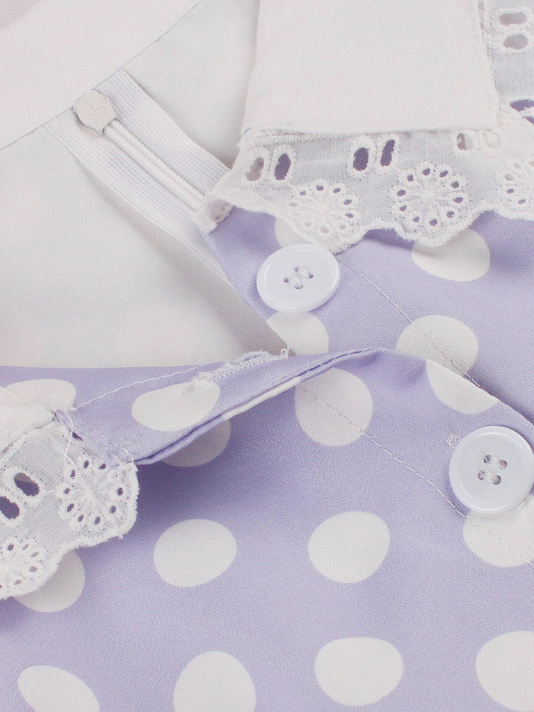 1950s Polka Dot Lace Vintage Dress 3