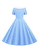 1950s Polka Dot Patchwork Lapel Dress: where 1950s romance meets her modern spirit