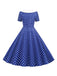 1950s Polka Dot Patchwork Lapel Dress — the kind of 1950s dress that makes strangers smile