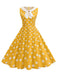 1950s Polka Dot Peter Pan Collar Sleeveless Dress - vintage dress, retro fashion, rockabilly