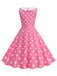 1950s Polka Dot Peter Pan Collar Sleeveless Dress - vintage dress, retro fashion, rockabilly