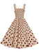 1950s Polka Dot Smocking Strap Dress, vintage dress, retro fashion, rockabilly, pin-up fashion - perfect for women who love vintage and retro fashion