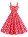 1950s Polka Dot Smocking Strap Dress, vintage dress, retro fashion, rockabilly, pin-up fashion - perfect for women who love vintage and retro fashion
