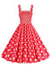 1950s Polka Dot Smocking Strap Dress, vintage dress, retro fashion, rockabilly, pin-up fashion - perfect for women who love vintage and retro fashion