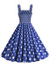 1950s Polka Dot Smocking Strap Dress, vintage dress, retro fashion, rockabilly, pin-up fashion - perfect for women who love vintage and retro fashion