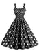 1950s Polka Dot Smocking Strap Dress — the kind of 1950s dress that makes strangers smile