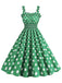 This 1950s Polka Dot Smocking Strap Dress wraps her in 1950s elegance, one twirl at a time