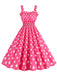 1950s Polka Dot Smocking Strap Dress — a 1950s silhouette that turns sidewalks into runways