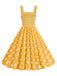 1950s Polka Dot Smocking Strap Dress, vintage dress, retro fashion, rockabilly, pin-up fashion - perfect for women who love vintage and retro fashion
