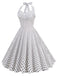 1950s Polka Dots Lace Up Halter Swing Dress: where 1950s romance meets her modern spirit