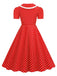 1950s Polka Dots Lapel Bowknot Swing Dress, vintage dress, retro fashion, rockabilly, pin-up fashion - perfect for women who love vintage and retro fashion