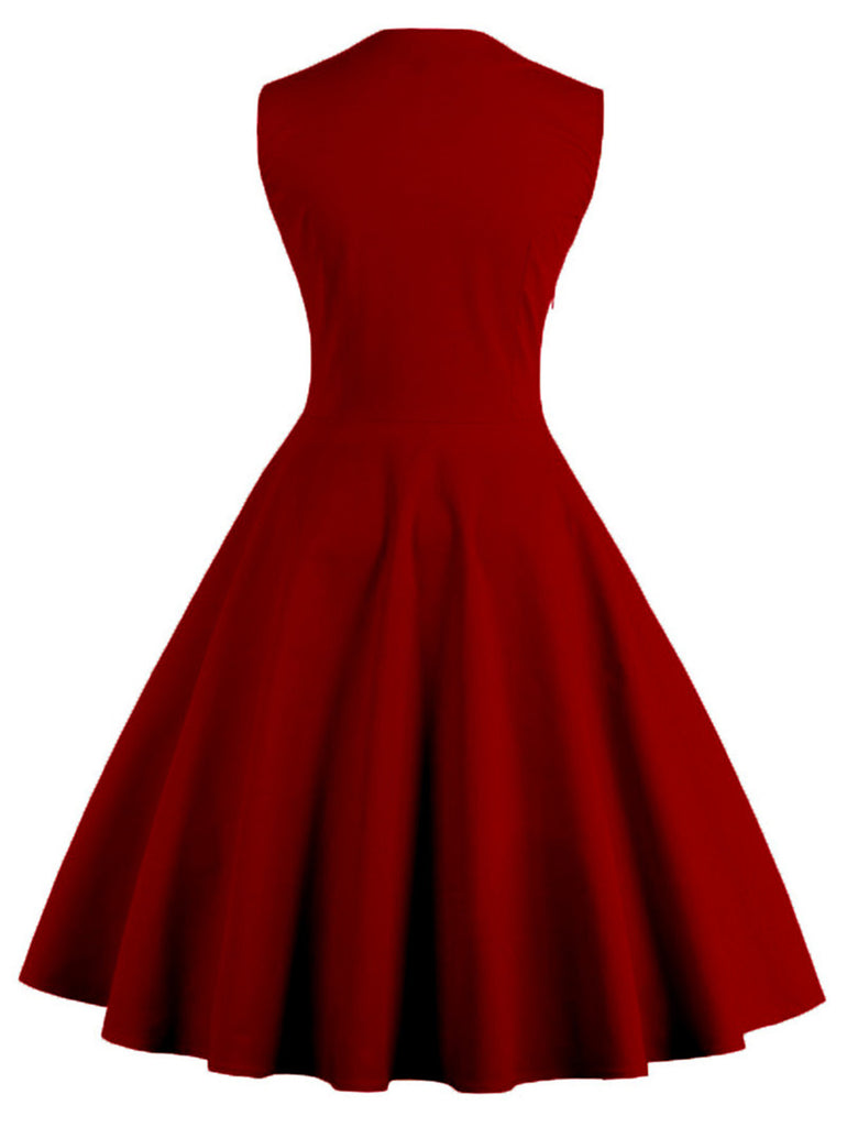 1950s Polka Dots Lapel Patchwork Swing Dress — vintage elegance for the modern woman