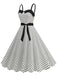 1950s Polka Dots Patchwork Ribbon Strap Dress: where 1950s romance meets her modern spirit