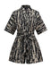 1950s Print Tie Waist Shirt Romper - vintage jumpsuit, retro fashion