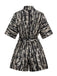 1950s Print Tie Waist Shirt Romper - vintage jumpsuit, retro fashion