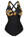 This 1950s Printed One-Piece Swimsuit carries 1950s vacation dreams in every stitch