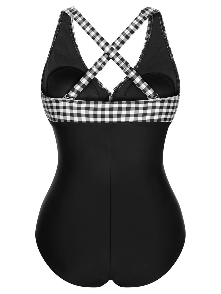 1950s Printed One-Piece Swimsuit, vintage swimsuit, pin-up swimwear - perfect for women who love vintage and retro fashion