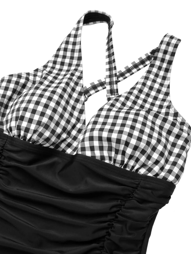 1950s Printed One-Piece Swimsuit, vintage swimsuit, pin-up swimwear - perfect for women who love vintage and retro fashion