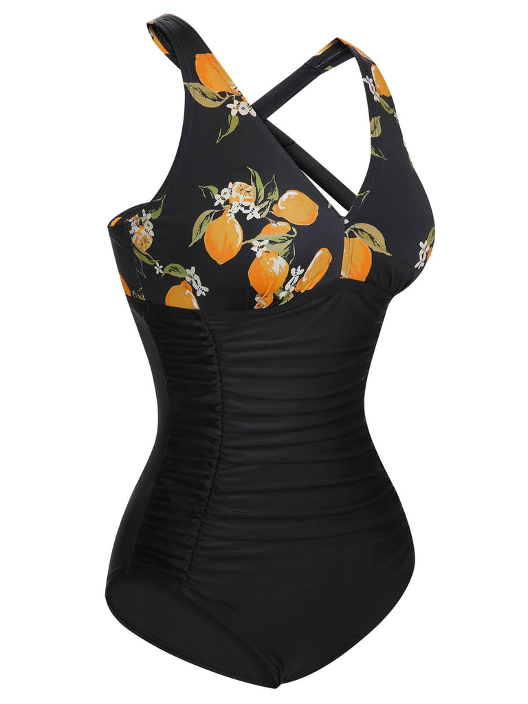 1950s Printed One-Piece Swimsuit, vintage swimsuit, pin-up swimwear - perfect for women who love vintage and retro fashion