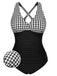 This 1950s Printed One-Piece Swimsuit carries 1950s vacation dreams in every stitch
