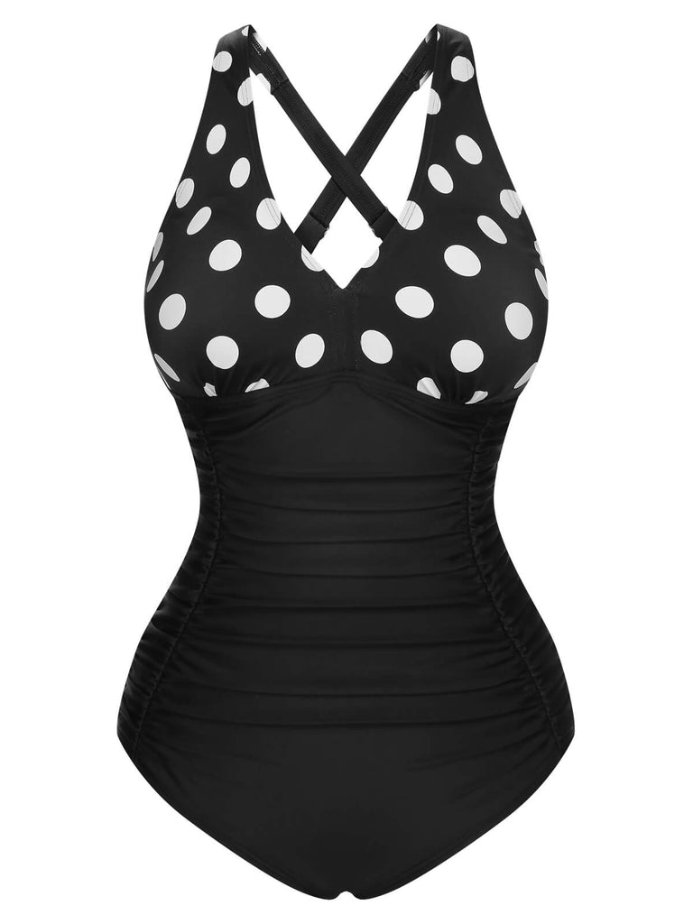 1950s Printed One-Piece Swimsuit, vintage swimsuit, pin-up swimwear - perfect for women who love vintage and retro fashion