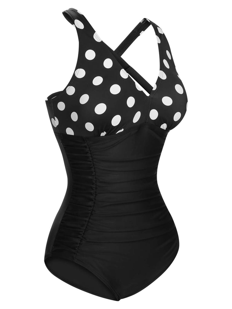 1950s Printed One-Piece Swimsuit, vintage swimsuit, pin-up swimwear - perfect for women who love vintage and retro fashion
