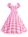 1950s Puff Sleeve Lace-Up Swing Dress: timeless style reimagined