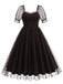 1950s Puff Sleeve Valentine Heart Mesh Dress — a 1950s silhouette that turns sidewalks into runways
